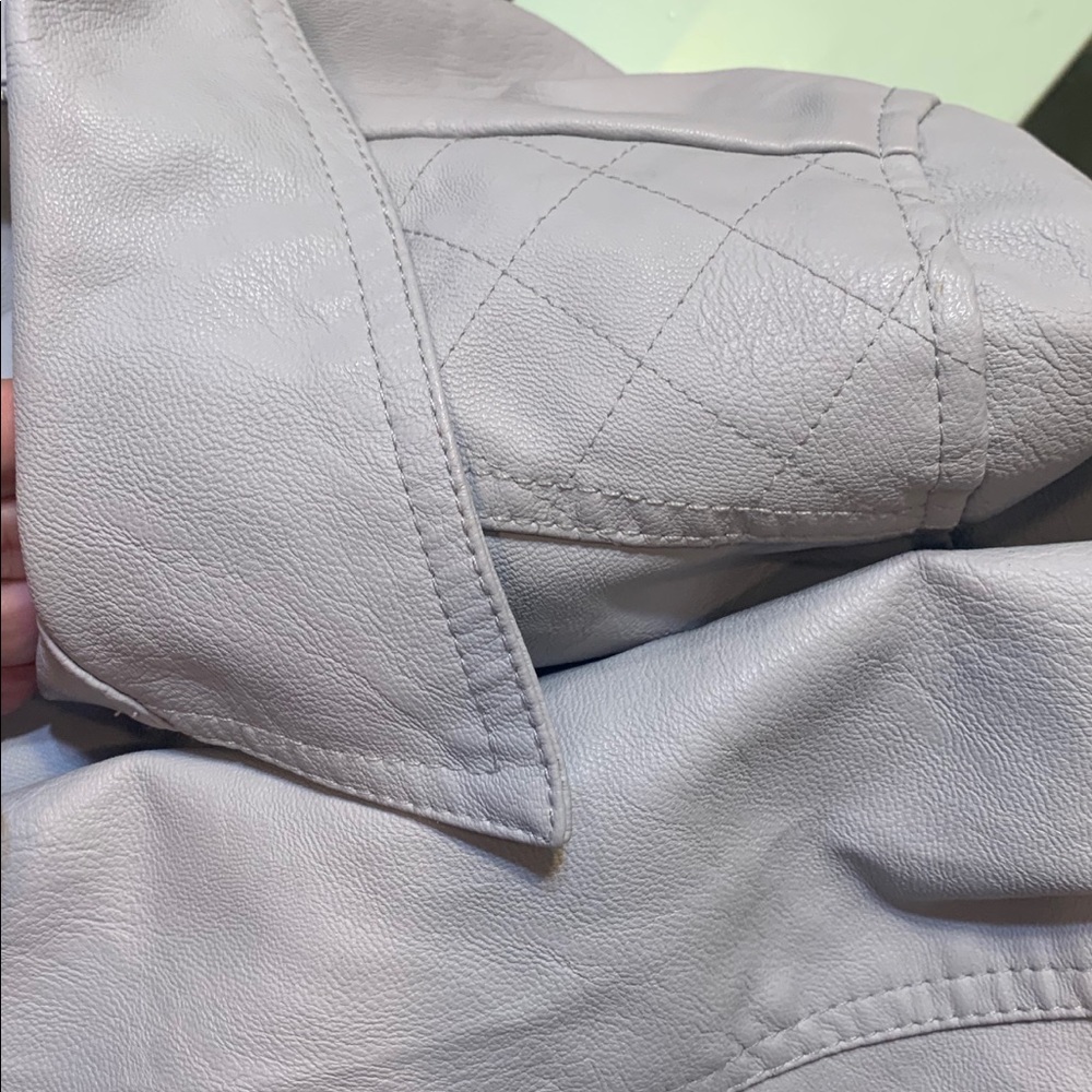 🐣New Look Petite Faux Grey Leather Moto Jacket - Picture 12 of 16